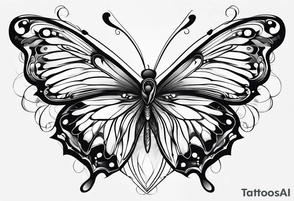 butterfly makes a heart tattoo idea