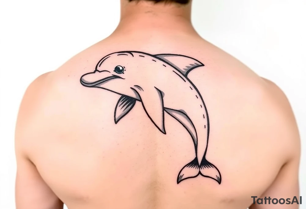Cartoon dolphin with a hard on tattoo idea