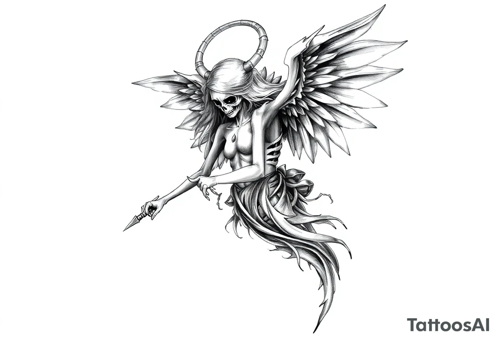 Hot sexy angel of death tattoo idea