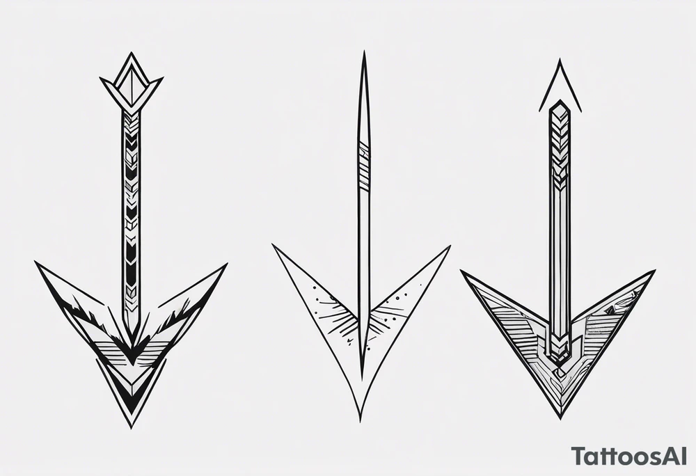 Simple Vertical Arrow tattoo idea