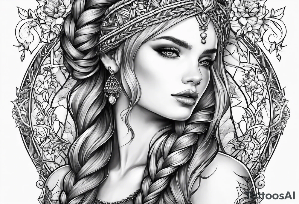 Eine Elfe mit dutch braids tattoo idea
