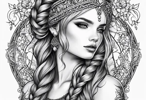 Eine Elfe mit dutch braids tattoo idea