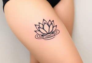 serene lotus flower emerging from sacred waters with ripples tattoo idea