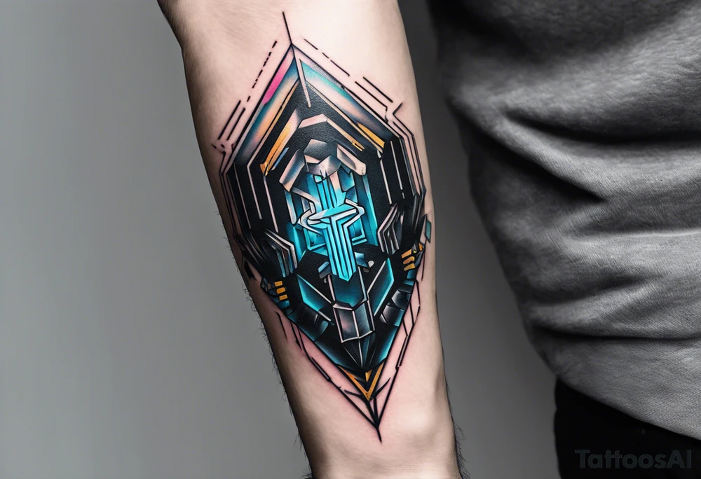 cyberpunk 2077, hand tattoo, geometric, subtle, men tattoo idea