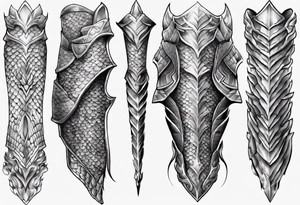 Dragonscale Leg armor symmetrical tattoo idea