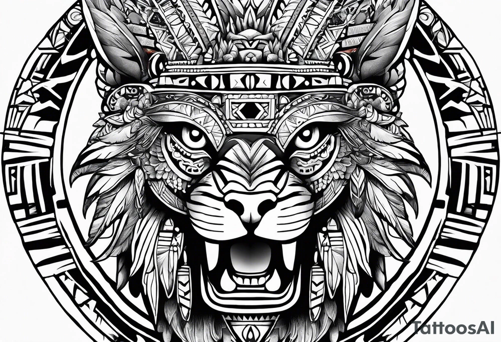 Aztec animal tattoo idea