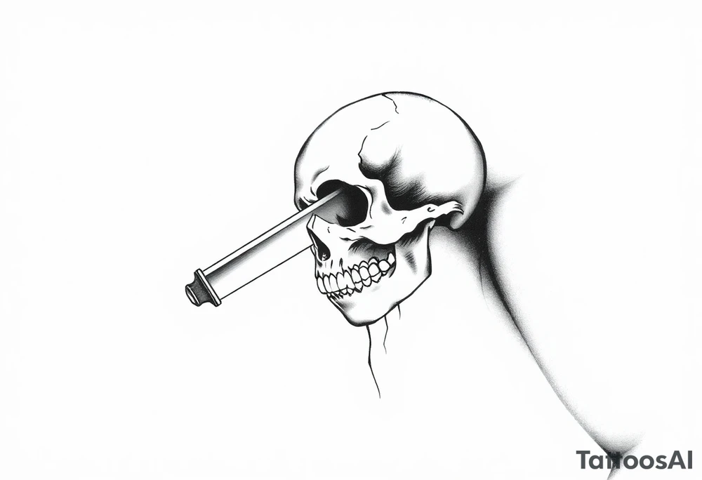 Knife going thruog a skull tattoo idea