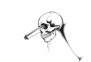 Knife going thruog a skull tattoo idea