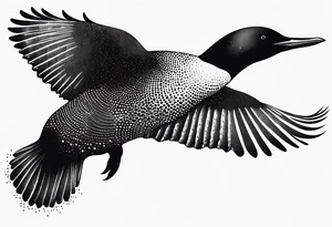 loon flying abstract tattoo idea