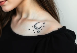 Stars and moon tattoo idea