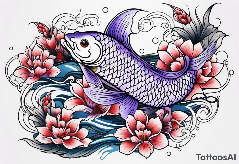 Lavender koi tattoo idea