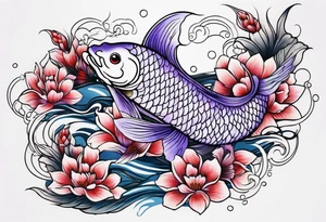 Lavender koi tattoo idea