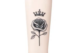 A rose with a kings crown ontop tattoo idea