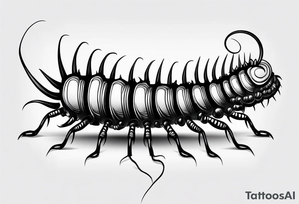 Centipede with long legs tattoo idea