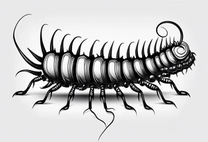 Centipede with long legs tattoo idea
