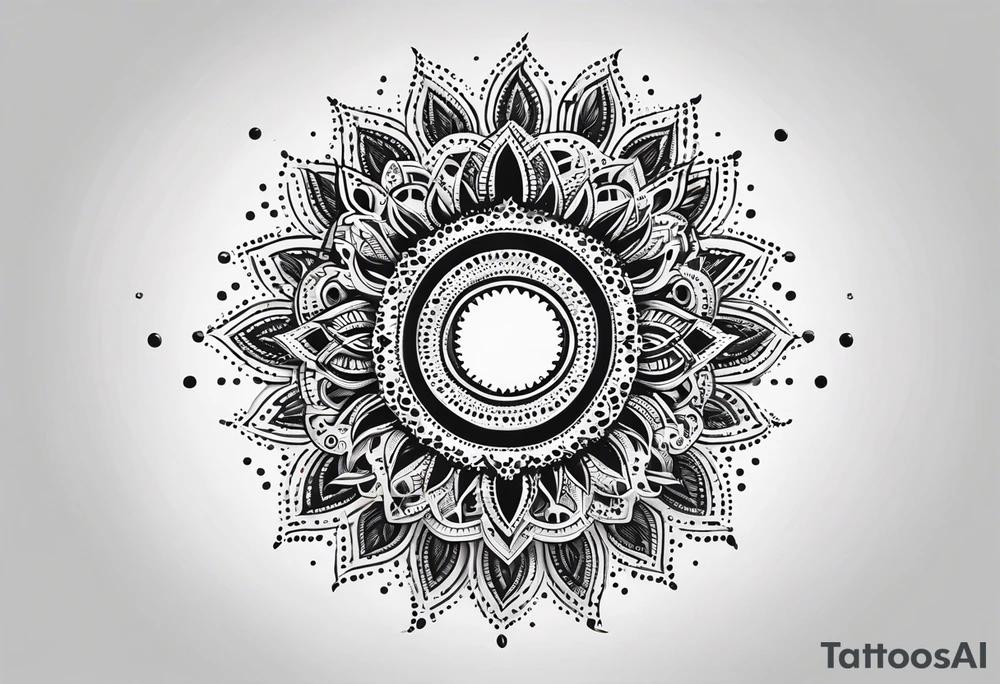 simple sun made of black dots and circles tattoo idea simple sun made of black dots and circles tattoo idea
