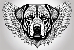 Rottweiler, geometry, wings back of arm tattoo idea