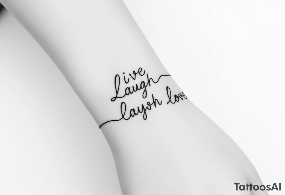 Live laugh love tattoo thats a bracelet that wraps around very dainty tattoo idea