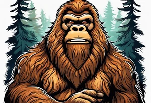 bigfoot holding a baby bigfoot tattoo idea