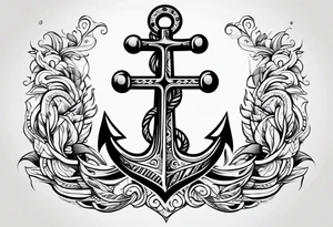 Simple Anchor with tribal tattoo idea