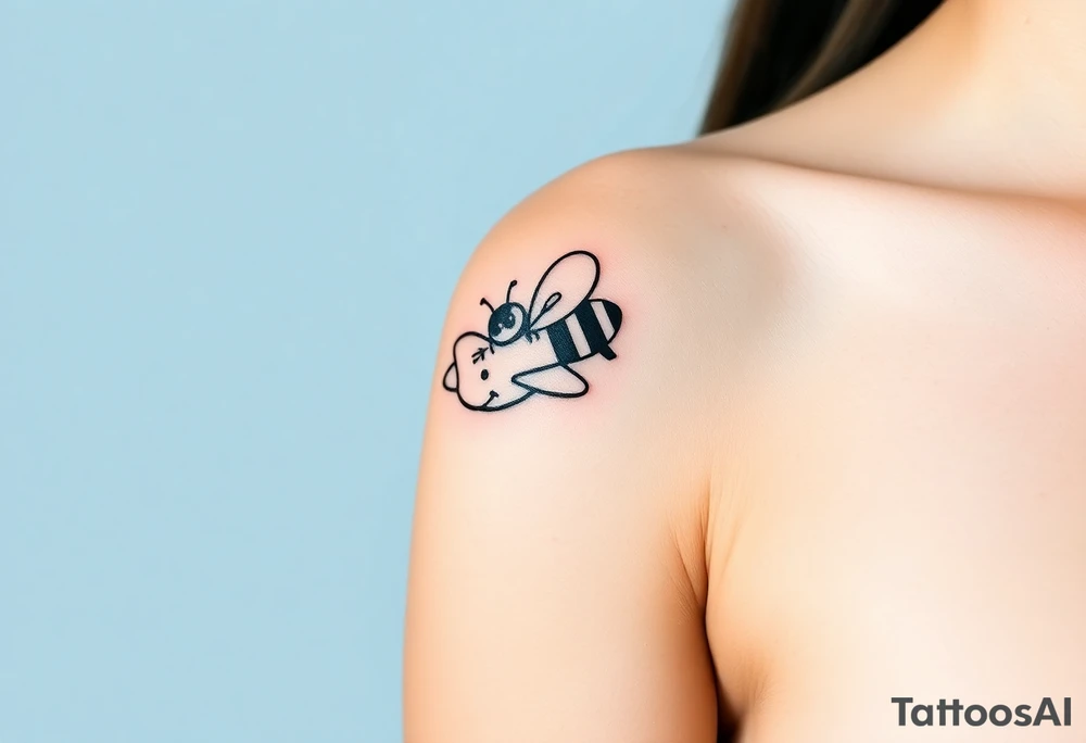 airplane with a bee flying with it tattoo idea