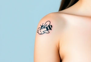 airplane with a bee flying with it tattoo idea