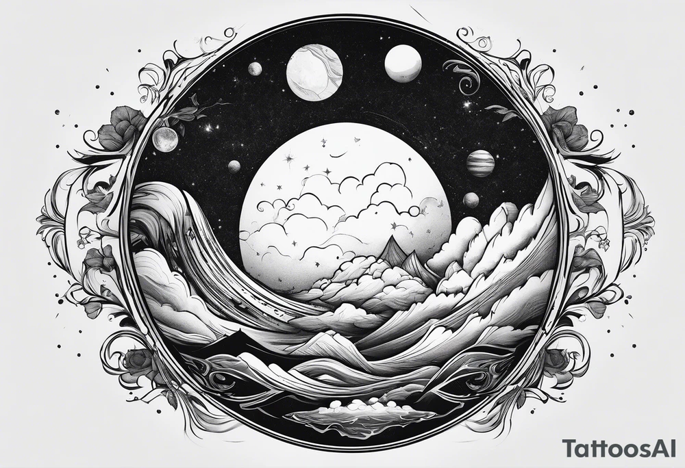 Planet symboling ease of moving from one part to another. tattoo idea