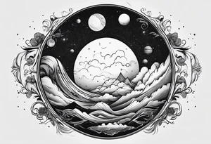 Planet symboling ease of moving from one part to another. tattoo idea