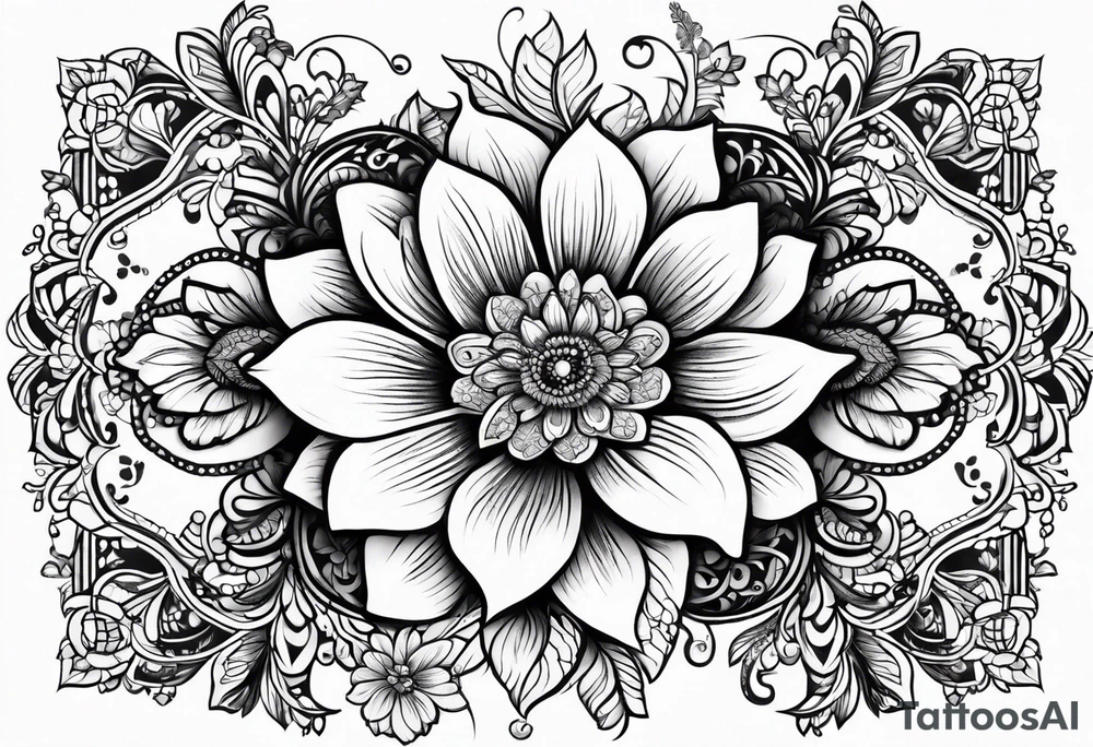 lace flowers tattoo idea