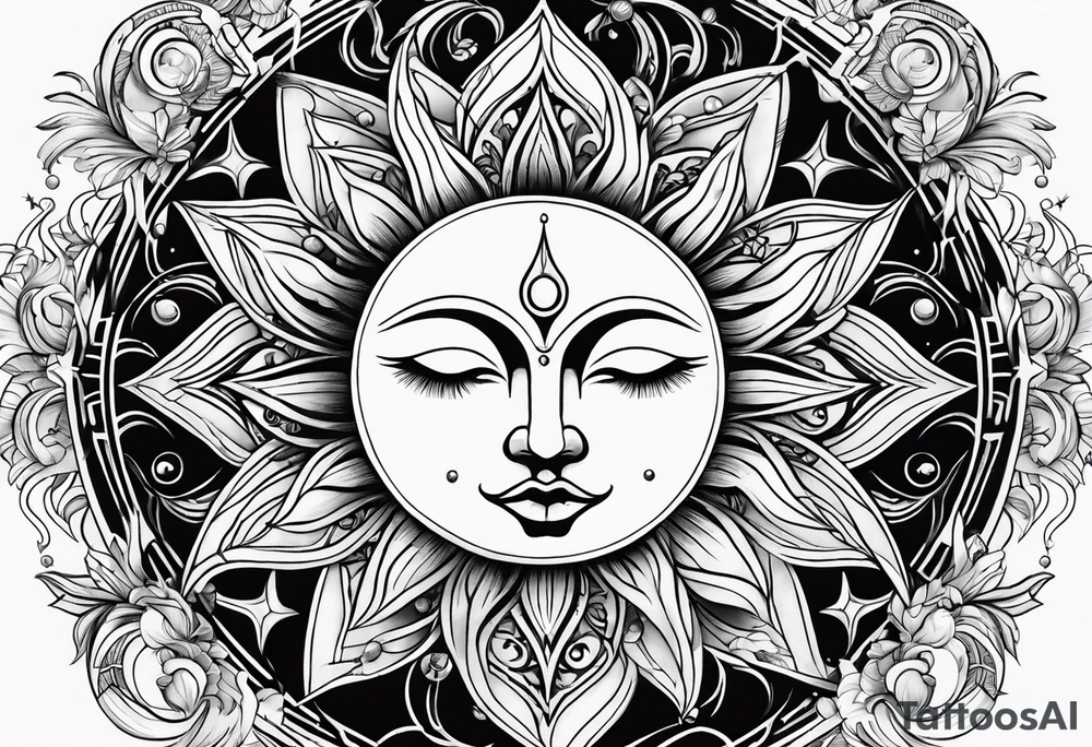 Sun and moon tattoo idea