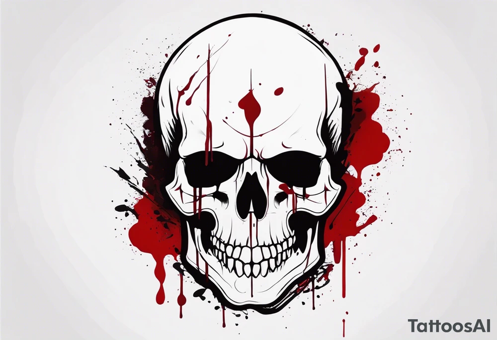 skull with blood tattoo idea