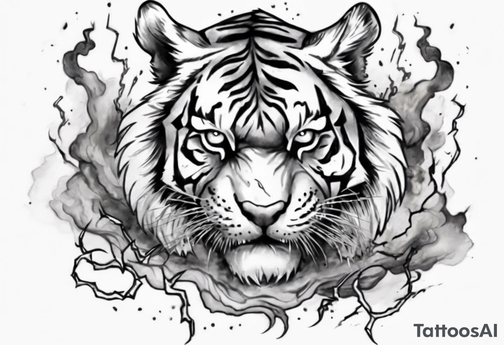 A tiger surrounded by lightning for a forearm tattoo tattoo idea A tiger surrounded by lightning for a forearm tattoo tattoo idea