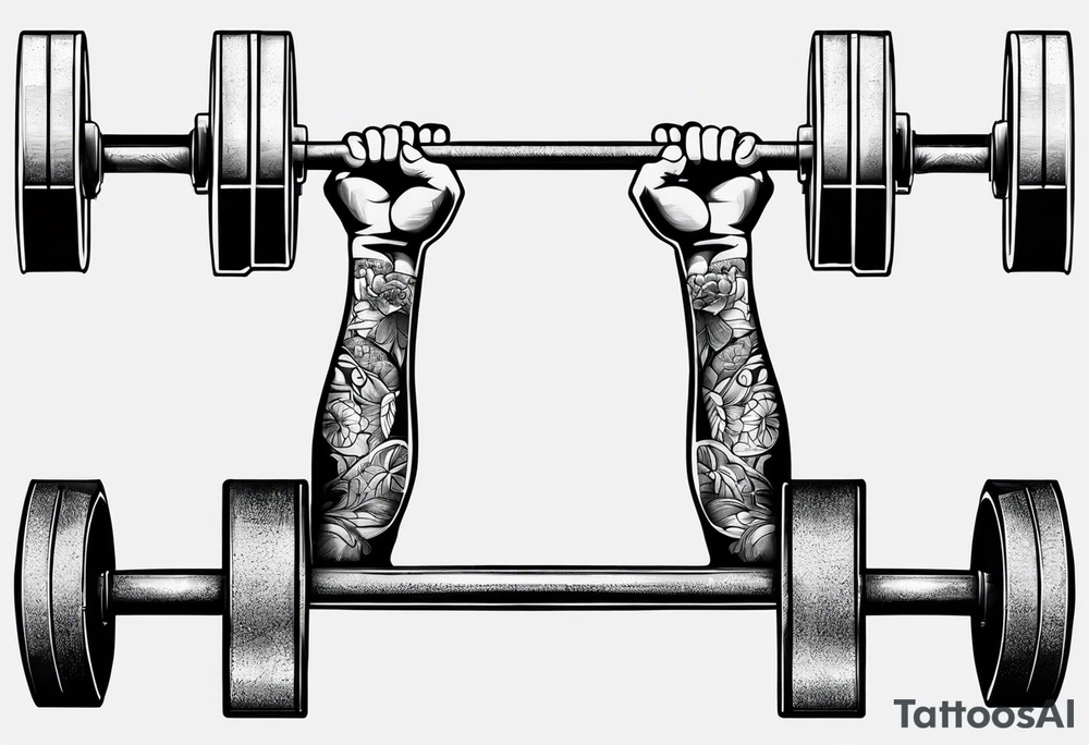 A hammer and a barbell tattoo idea