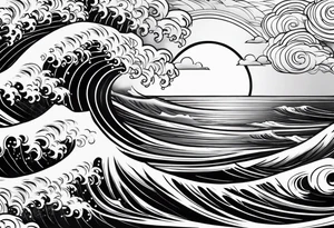 swirly waves tattoo idea