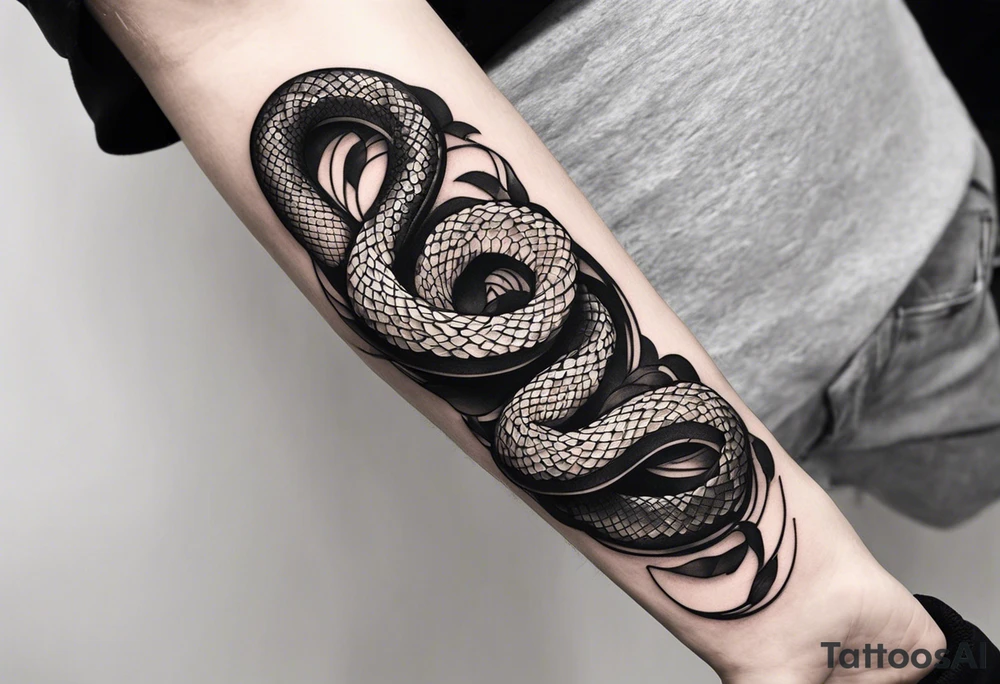 a tattoo of a writhing snake on a forearm tattoo idea