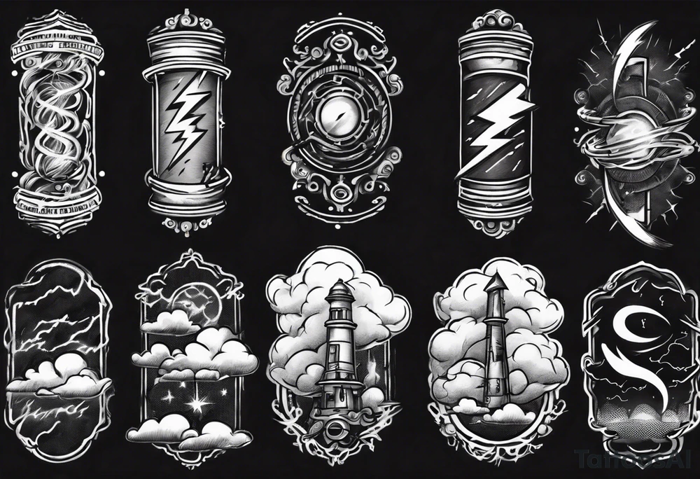 forearm sleeve lightning and clouds pattern tattoo idea forearm sleeve lightning and clouds pattern tattoo idea