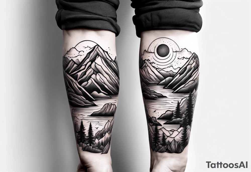 Couple hiking, southwest usa, forearm tattoo idea