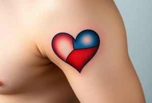 A Czech flag inside a heart shape, with soft shading to give it a glowing effect tattoo idea