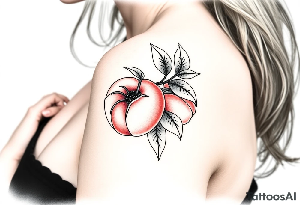 Peaches on teee tattoo idea