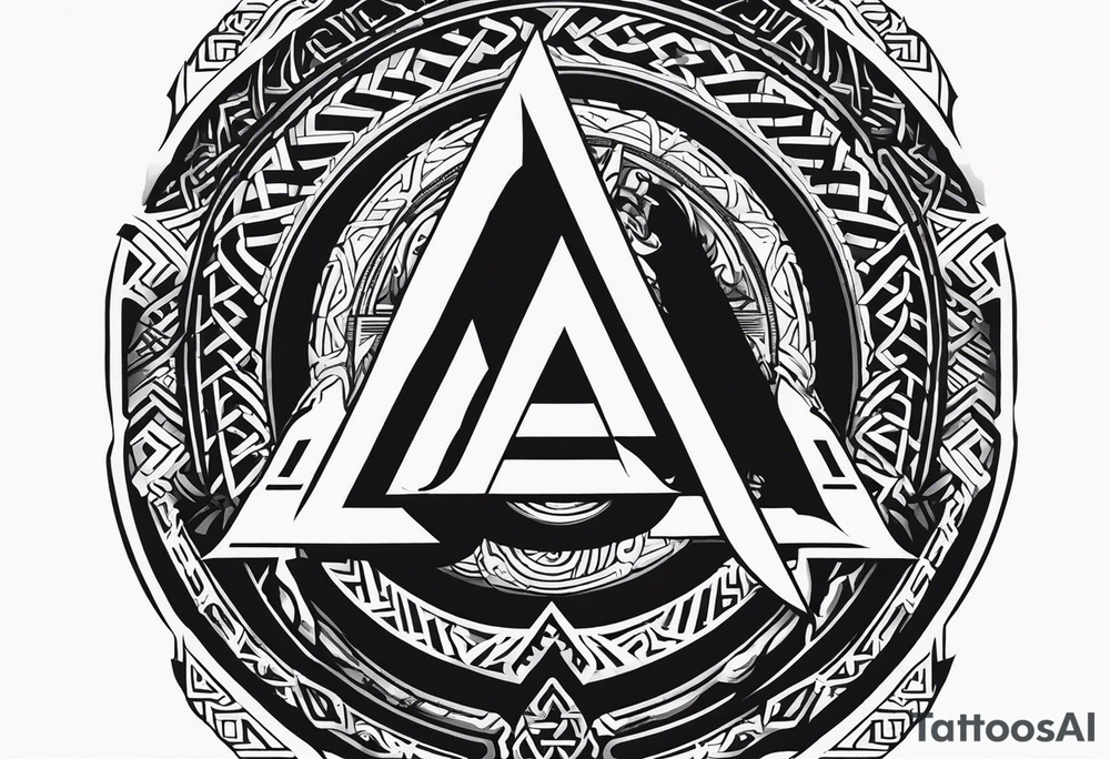 Valhalla  sword shield axe Valknut  stairs tattoo idea