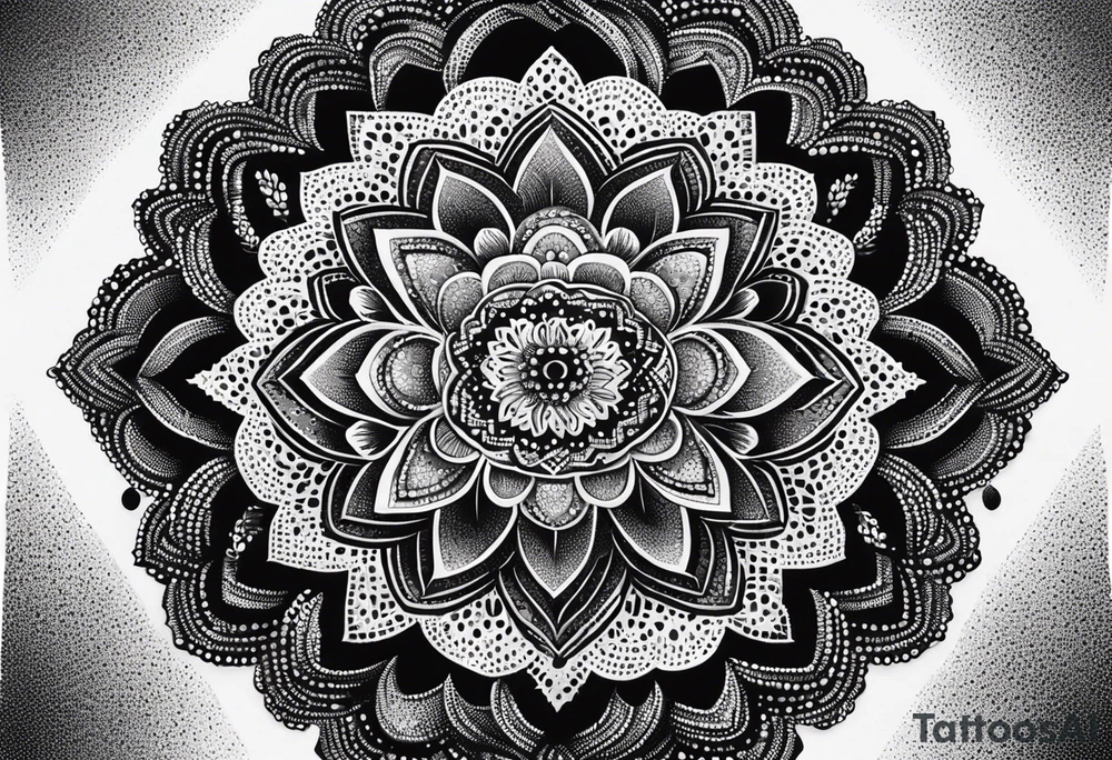 Mandala ornemental dotwork tattoo idea