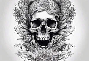 merge aorta arteries and skull tattoo idea