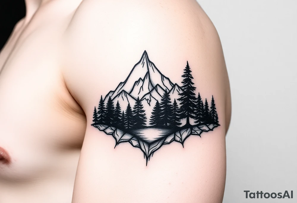 small canadian nature themed on the bicep tattoo idea