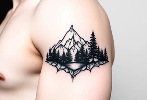 small canadian nature themed on the bicep tattoo idea