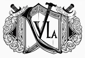 Valhalla sword axe shield tattoo idea