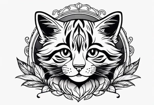 Super cute cartoon wildcat cub tattoo idea