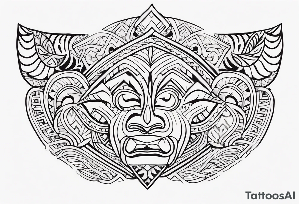 Polynesian chin tattoo tattoo idea