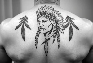 Native american style portrait tattoo idea