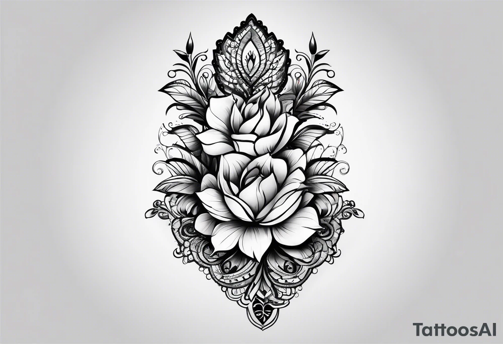 Elbow length lace glove tattoo idea