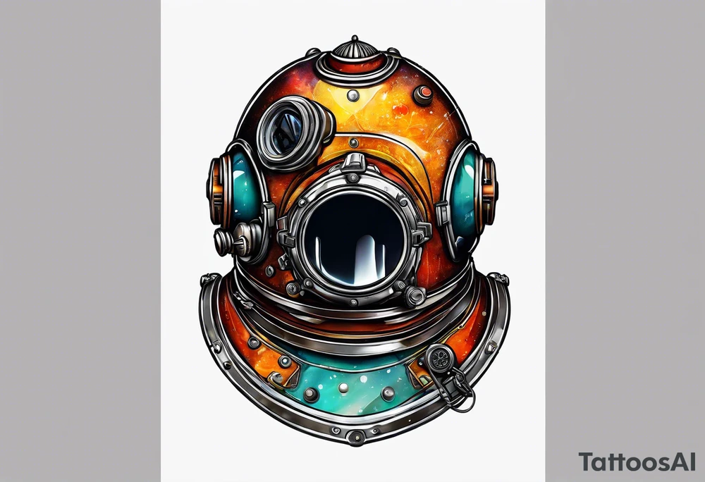 mark v diving helmet mixed with a space helmet tattoo idea